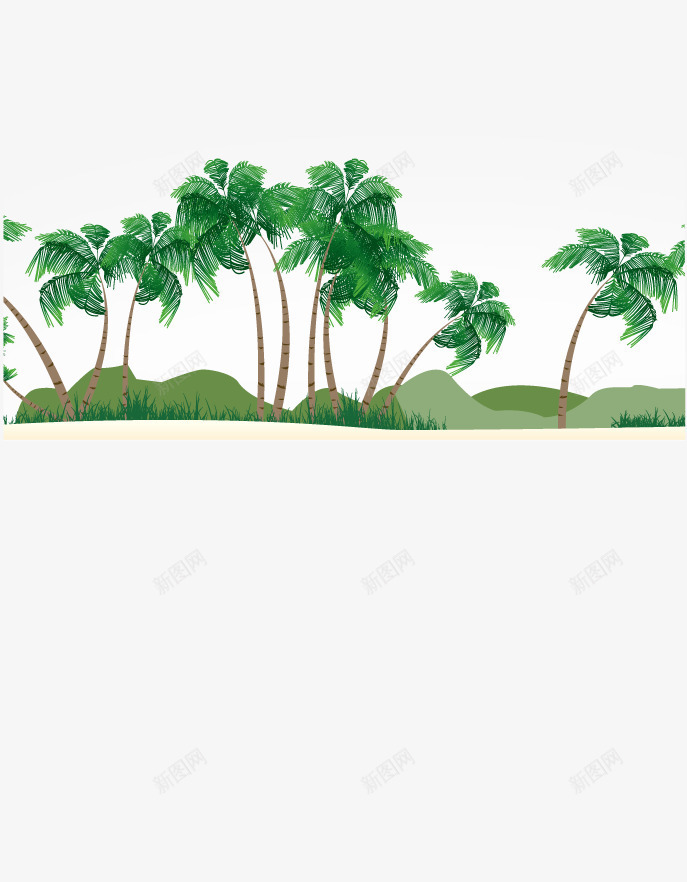 海边手绘椰树png免抠素材_新图网 https://ixintu.com png图片素材 免费png素材 树 椰树 绿色