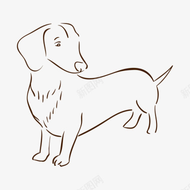 手绘宠物狗图标图标