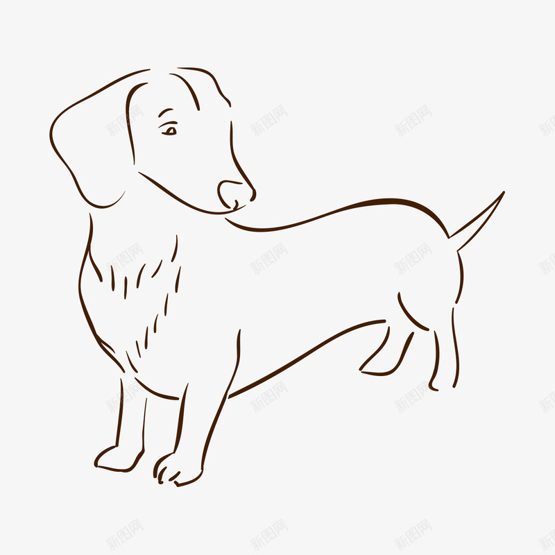 手绘宠物狗图标png_新图网 https://ixintu.com 宠物 宠物狗 手绘图 涂色底图 狗 简图 铅笔图
