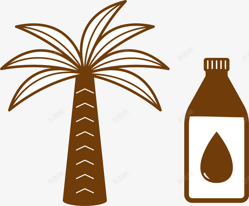 椰子树采油png免抠素材_新图网 https://ixintu.com 开采油类 植物油 植物采油 椰树 矿物 采油