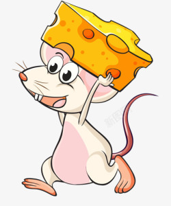 宠物鼠搬奶酪高清图片