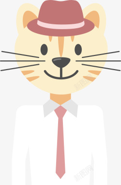 戴礼帽戴礼帽的猫咪先生矢量图高清图片