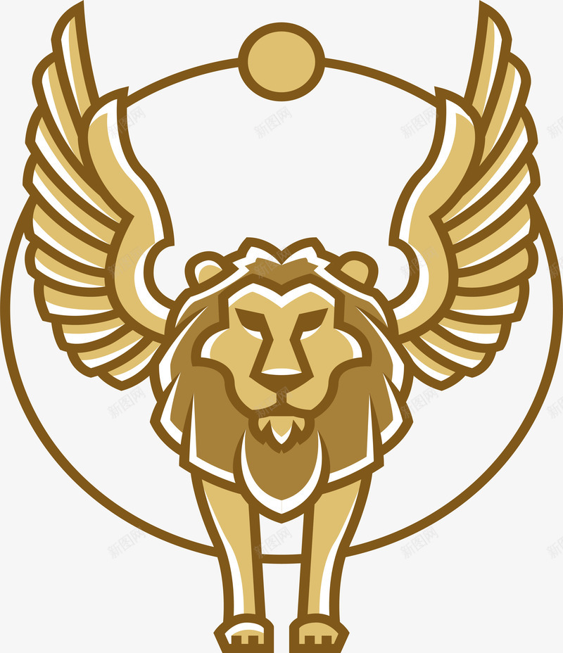 狮子标签png免抠素材_新图网 https://ixintu.com 动物 狮子 精美 金色 金色雕刻