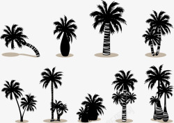 棕榈树椰树剪影素材