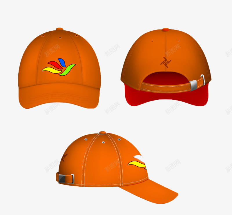 站立的三个帽子png免抠素材_新图网 https://ixintu.com 创新 橙色