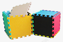 彩色拼接正方体储物盒素材