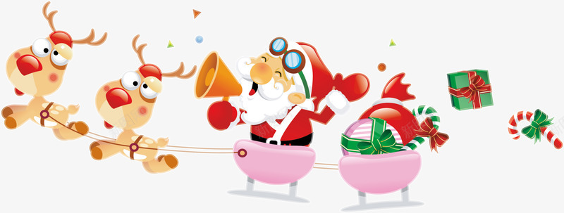 卡通圣诞老人和麋鹿png免抠素材_新图网 https://ixintu.com Christmas Merry 冬日老人 圣诞快乐 圣诞老人 圣诞节 装饰图案 麋鹿