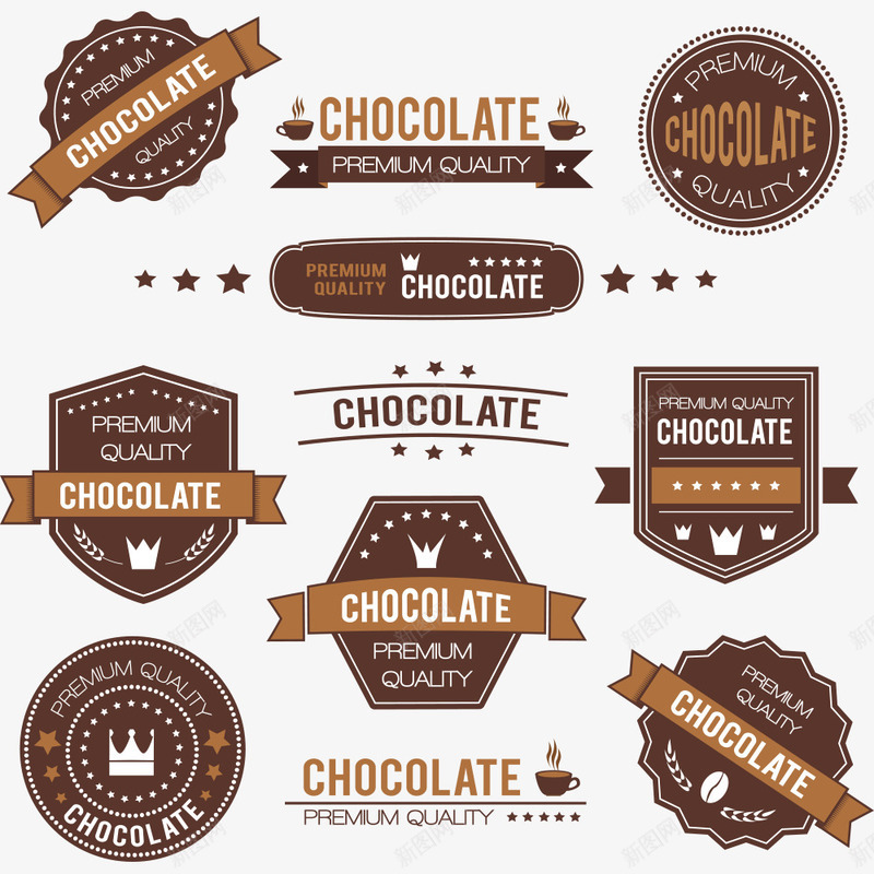 创意巧克力标签png免抠素材_新图网 https://ixintu.com CHOCOLATE 丝带 巧克力 条幅 标志 标签