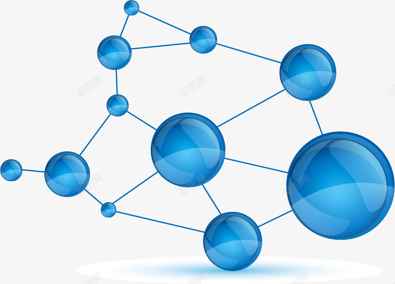 蓝色简约原子结构装饰图案png免抠素材_新图网 https://ixintu.com 免抠PNG 原子结构 简约 蓝色 装饰图案
