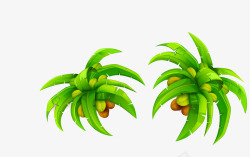 绿色椰树椰子两个矢量图素材