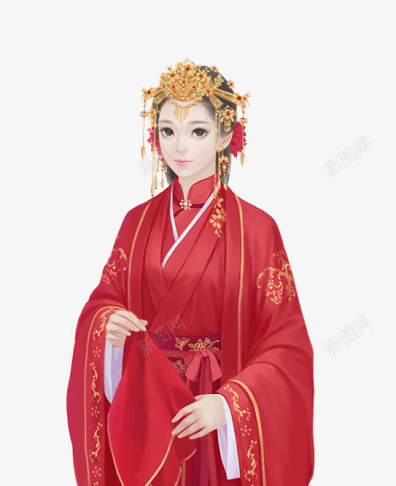 手绘婚礼服饰人物png免抠素材_新图网 https://ixintu.com 人物 婚礼 服饰