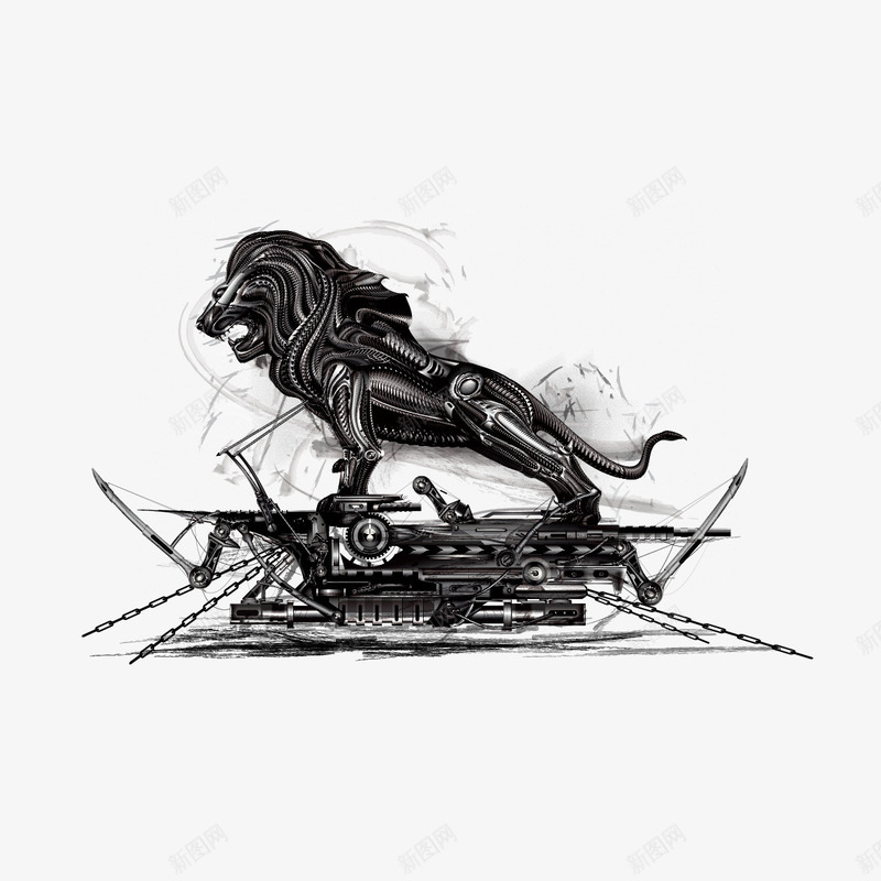 疯狂的狮子矢量图图标ai_新图网 https://ixintu.com 动物 狮子 素描 矢量图