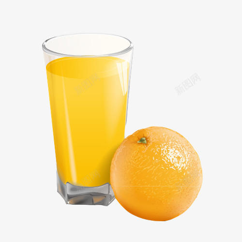 香橙与橙汁png免抠素材_新图网 https://ixintu.com 橙子 橙汁 水果 香橙