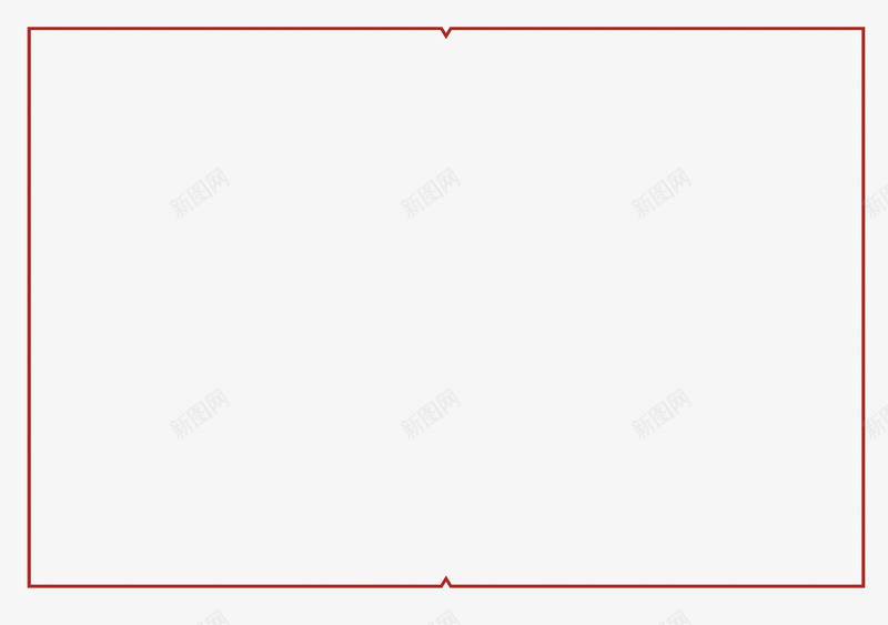 红色简约线框png免抠素材_新图网 https://ixintu.com 简约 红色 线框 边框