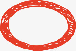 红色椭圆边框矢量图素材