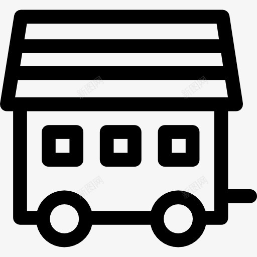 移动的家图标png_新图网 https://ixintu.com 大篷车 建筑 建筑结构 房子 窗户 轮子
