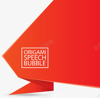 红色折叠效果泡泡创意图标图标