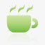 咖啡超级单声道绿色图标图标