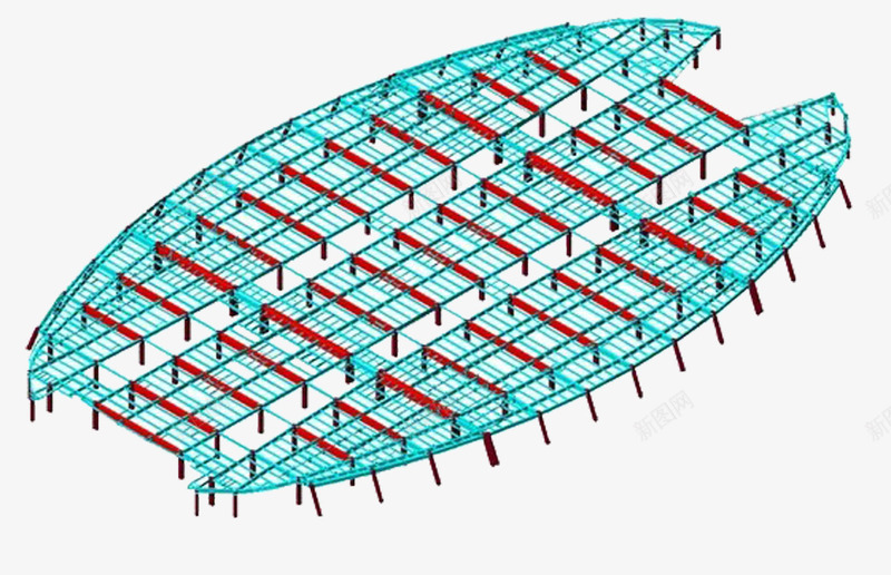 蓝色钢结构建筑png免抠素材_新图网 https://ixintu.com 建筑 建筑结构 蓝色建筑 钢结构