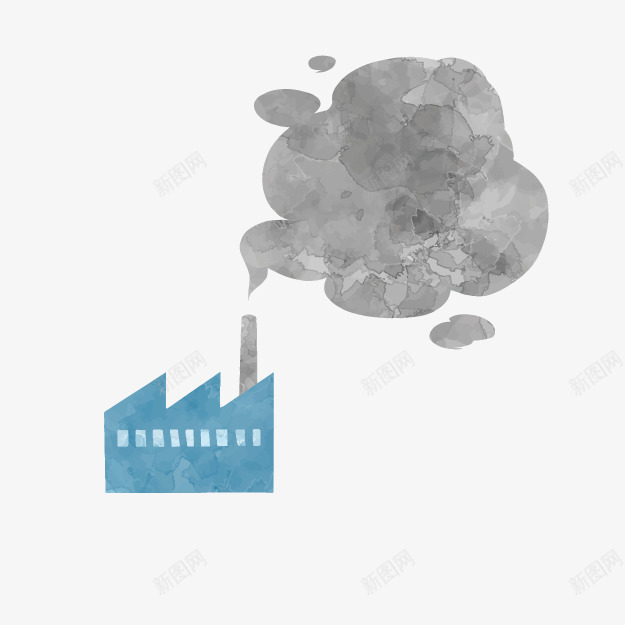 卡通工厂排污png免抠素材_新图网 https://ixintu.com 卡通工厂 工厂排污 日系手绘 污染标志