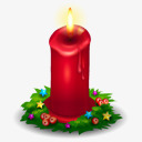 红色蜡烛圣诞节图标图标
