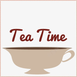 下午茶LOGO浅朱色扁平杯子图标高清图片