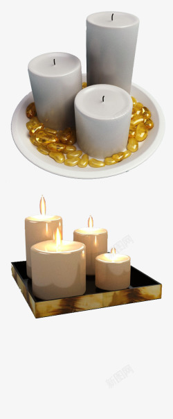 白蜡烛黄豆素材
