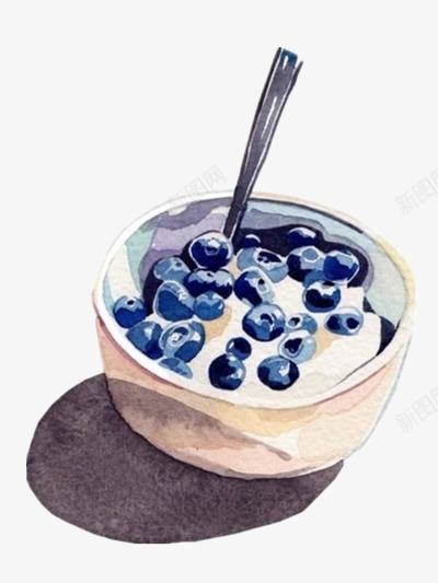 卡通酸奶png免抠素材_新图网 https://ixintu.com 乳制品 奶制品 水果 水果酸奶 蓝莓