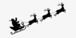 黑色圣诞老人雪橇麋鹿素材