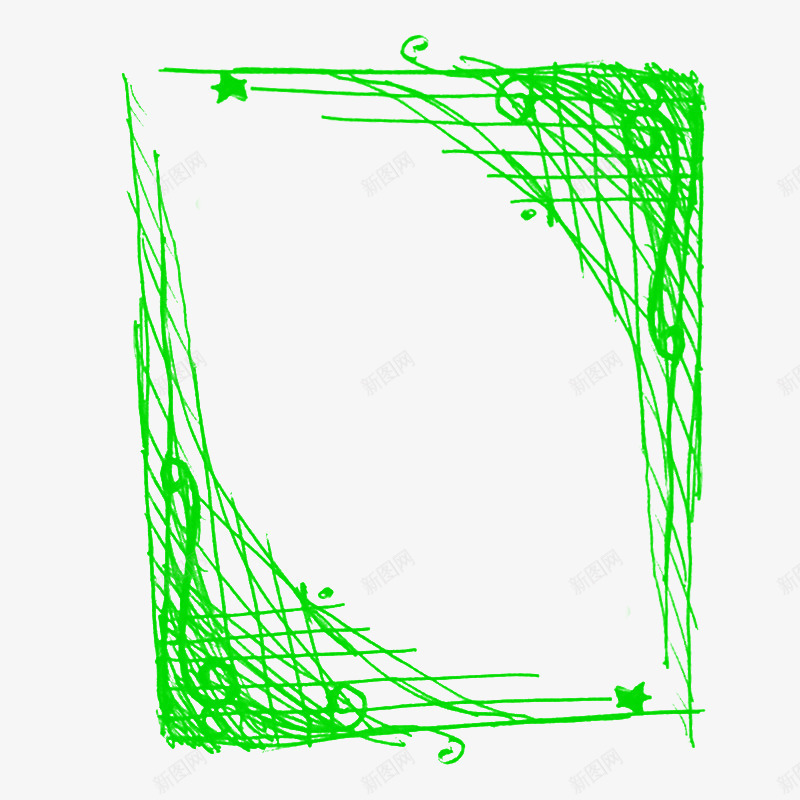 绿色框架粉笔图案png免抠素材_新图网 https://ixintu.com 免抠 图案 效果 框架 粉笔 粉笔框 线条 绿色 装饰