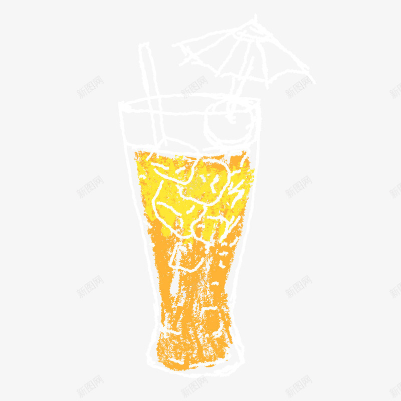 手绘卡通橙汁png免抠素材_新图网 https://ixintu.com 卡通橙汁 手绘橙汁 玻璃杯 背景装饰 饮料