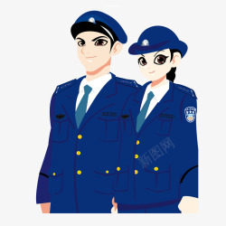 卡通警察公安形象矢量图素材