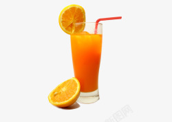 一杯美味的橙汁实物图素材