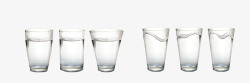 六款盛水透明玻璃杯六款盛水矢量图高清图片