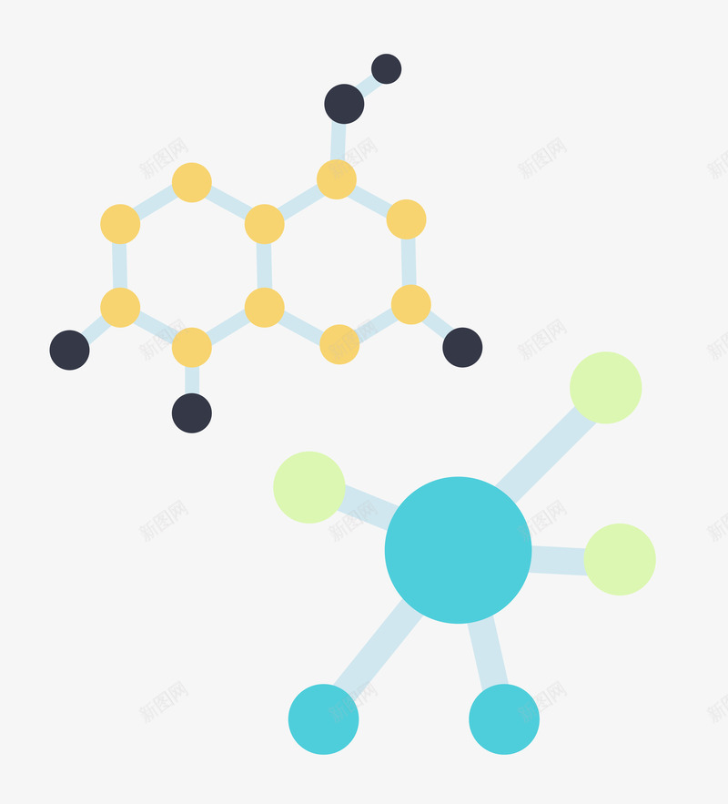 化学结构矢量图eps免抠素材_新图网 https://ixintu.com 分子结构 化学式 矢量素材 结构式 矢量图