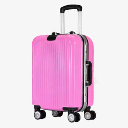 铝框全新升级铝框刹车轮粉色密码行李箱高清图片