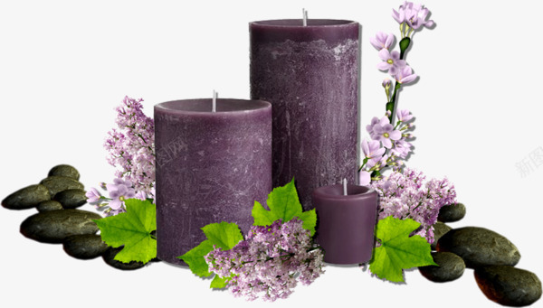 紫色蜡烛png免抠素材_新图网 https://ixintu.com 桃花 粉色 紫色 蜡烛