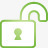 基本绿色锁解锁超级单声道图标图标