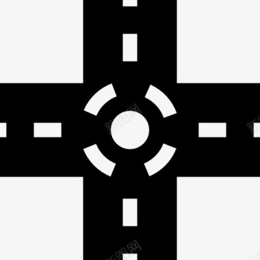 道路交叉视图图标图标