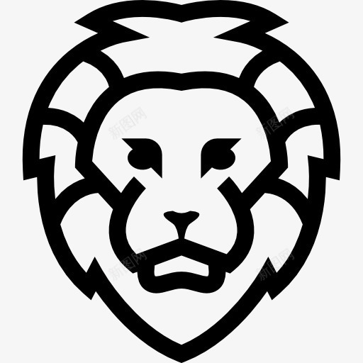 狮子脸概述图标png_新图网 https://ixintu.com 动物 哺乳动物 头 正面 狮子 脸 额