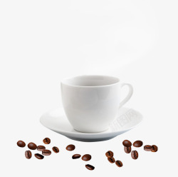 白色豆子咖啡和咖啡豆高清图片