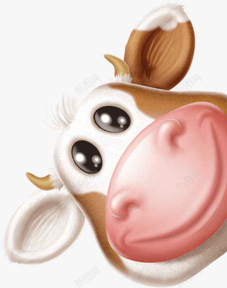一头可爱的奶牛png免抠素材_新图网 https://ixintu.com 卡通 可爱 奶牛 形象