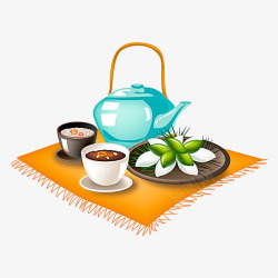 卡通茶具素材