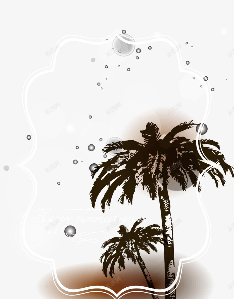 沙滩椰林海报矢量图ai免抠素材_新图网 https://ixintu.com 椰子树免费png下载 椰树矢量图 沙滩椰林 沙滩椰树 矢量图