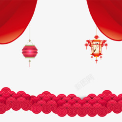 元宵节装饰品手绘中国风装饰高清图片