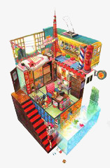 彩色小屋素材