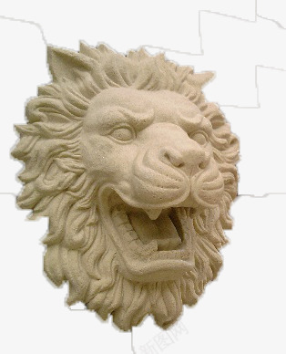 雕塑狮子头png免抠素材_新图网 https://ixintu.com 动物元素 狮子头 装饰 雕塑