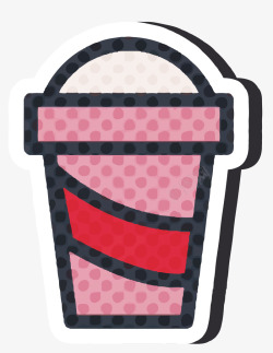 卡通杯对称的奶盖咖啡杯子矢量图高清图片