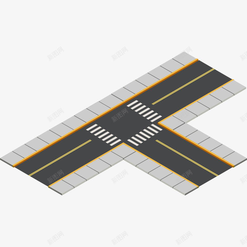 卡通马路png免抠素材_新图网 https://ixintu.com 公路 卡通画 矢量装饰 装饰 马路