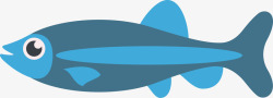 卡通水族馆蓝色海鱼矢量图素材